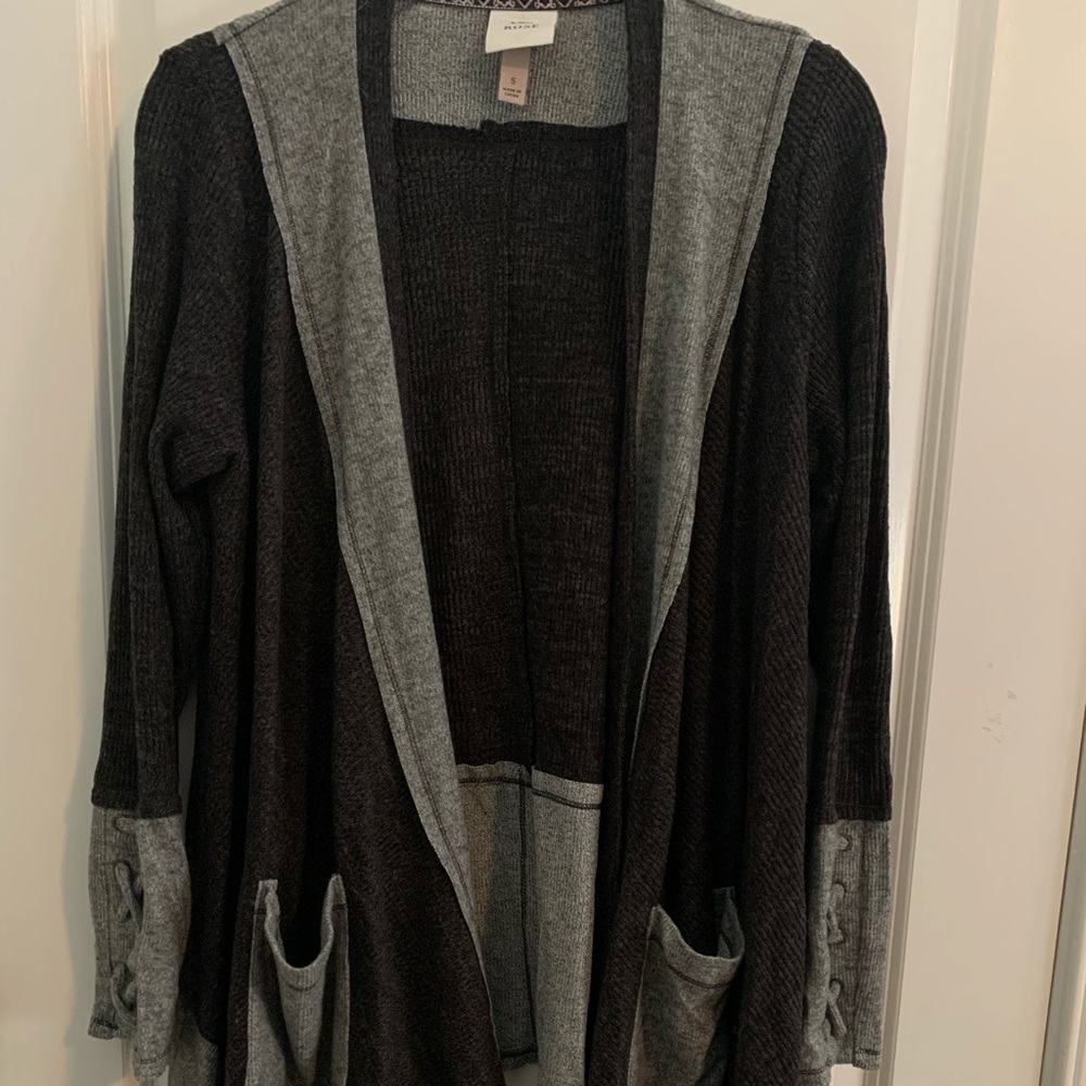 Charcoal and gray cardigan